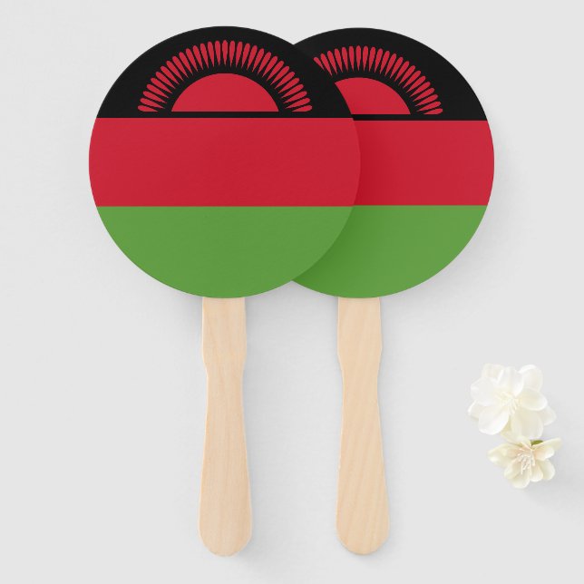 Malawi-Flagge Fächer (Vorne und Hinten)