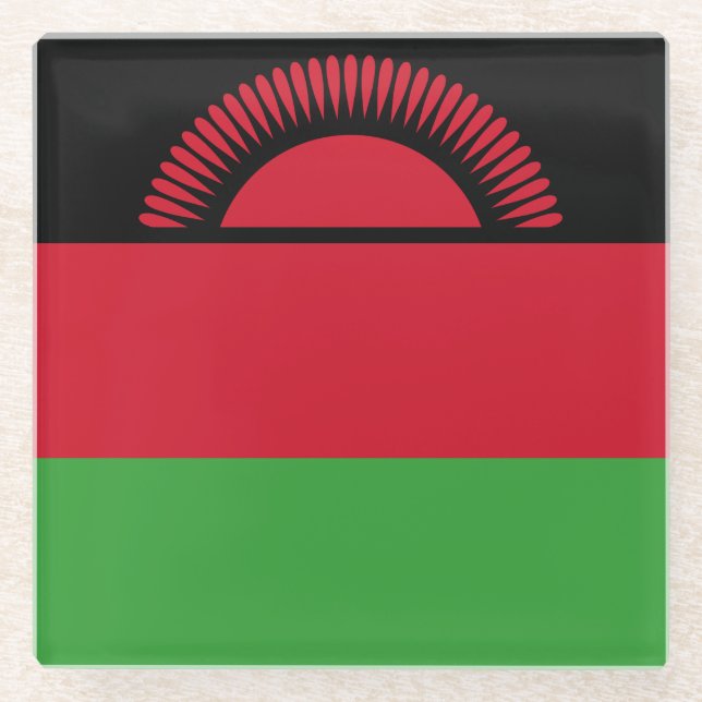 Malawi-Flagge Glasuntersetzer (Vorderseite)