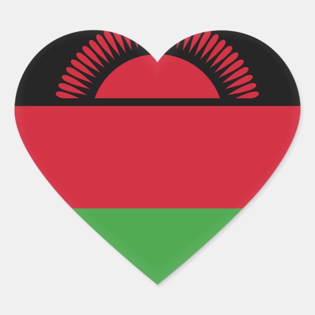 Malawi-Flagge Herz-Aufkleber (Vorderseite)