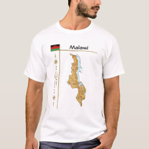 Malawi-Flagge + Karte + T - Shirt