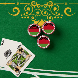 Malawi-Flagge Pokerchips