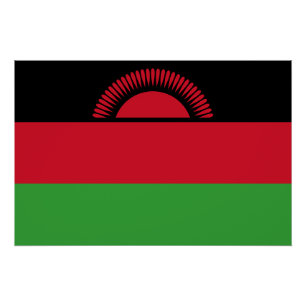Malawi-Flagge Poster