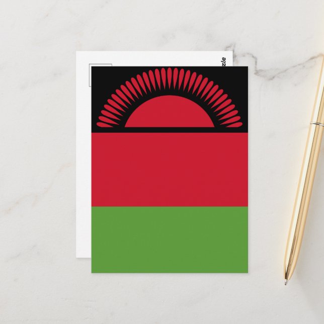 Malawi-Flagge Postkarte (Vorderseite/Rückseite Beispiel)