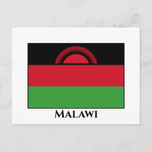 Malawi-Flagge Postkarte