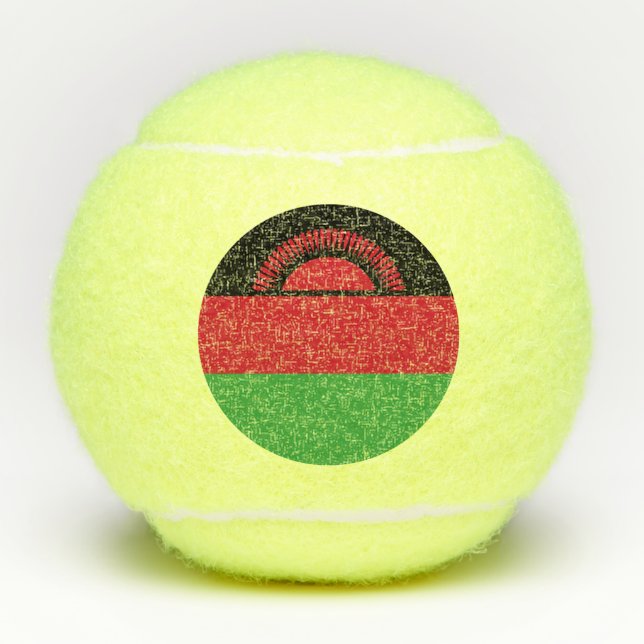 Malawi-Flagge Tennisbälle (Vorderseite)
