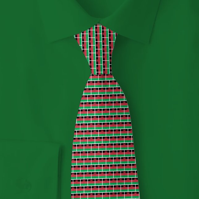 Malawi-Flagge Ziegelmuster Krawatte (Von Creator hochgeladen)