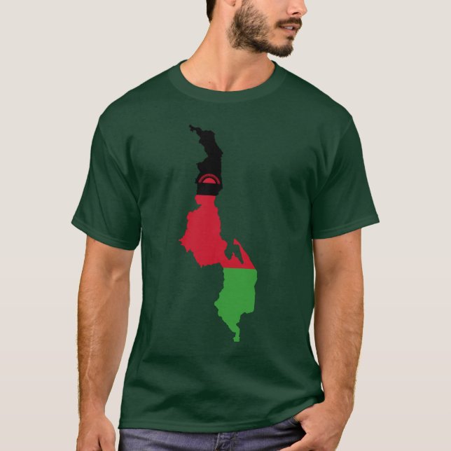 Malawi-Flaggen-Karte T-Shirt (Vorderseite)