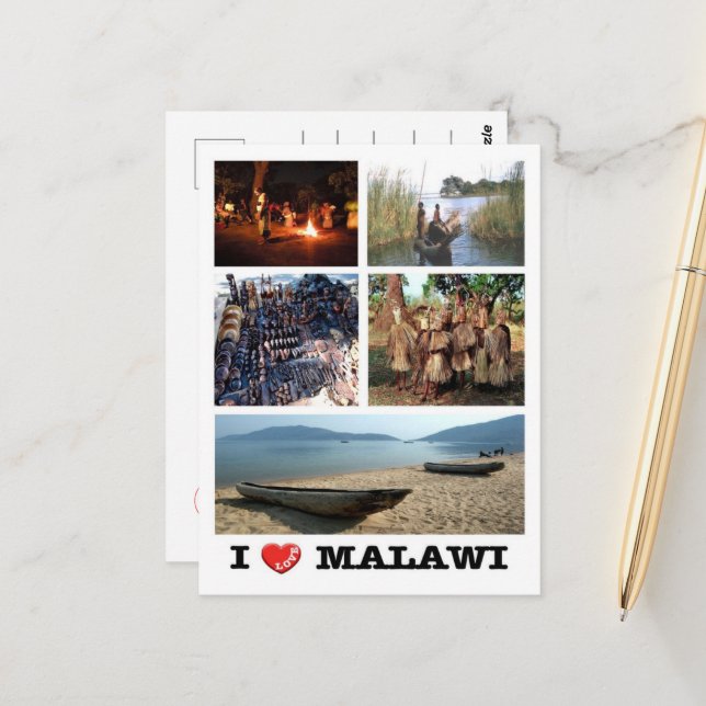 Malawi - I Liebe - Postkarte (Vorderseite/Rückseite Beispiel)