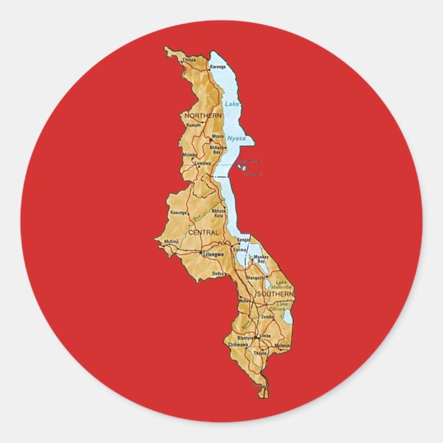 Malawi Map Sticker (Vorderseite)