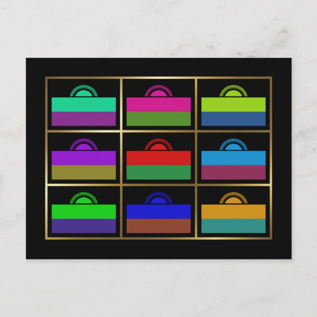 Malawi Multihue Flags Postkarte (Vorderseite)