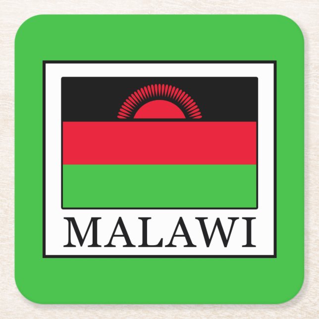 Malawi Rechteckiger Pappuntersetzer (Vorderseite)