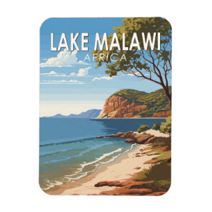 Malawi-See Afrika Reise Kunst Vintage Magnet