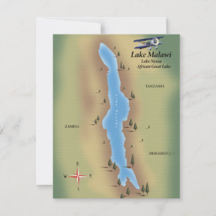 Malawi-See, Reiseplakat-Karten-Druck