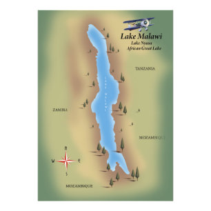 Malawi-See, Reiseplakat-Karten-Druck Fotodruck