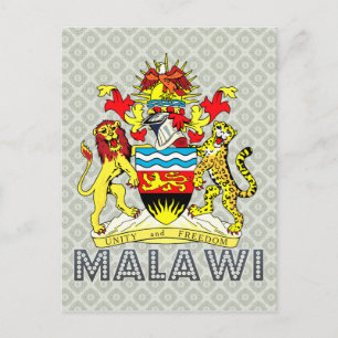 Malawi-Wappen Postkarte