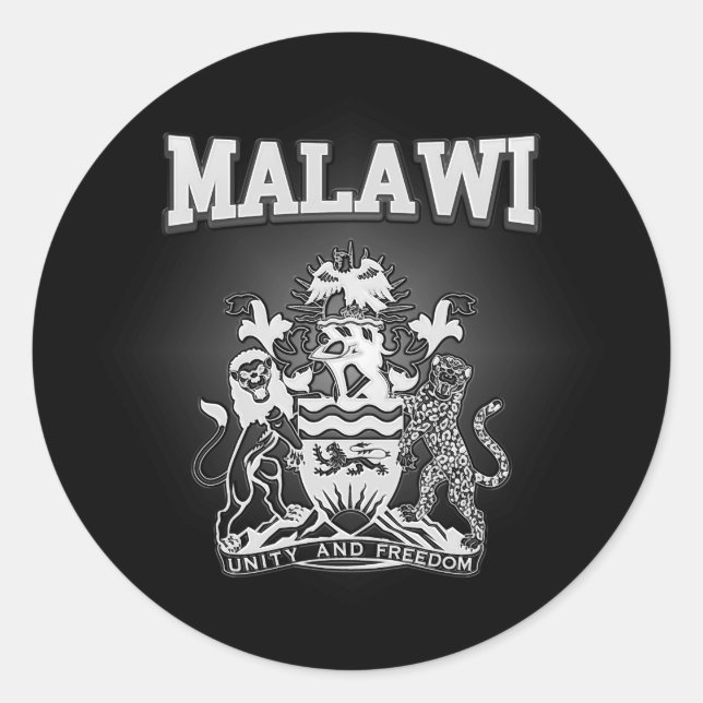 Malawi-Wappen Runder Aufkleber (Vorderseite)