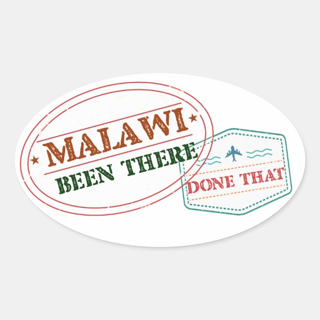 Malawi wurde dort gemacht ovaler aufkleber (Vorderseite)
