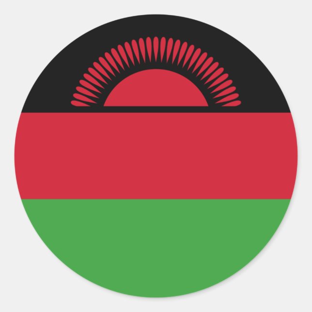 Malawische Flagge, Flagge Malawis Runder Aufkleber (Vorderseite)