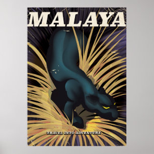 Malaya Vintage Reiseplakat. Poster