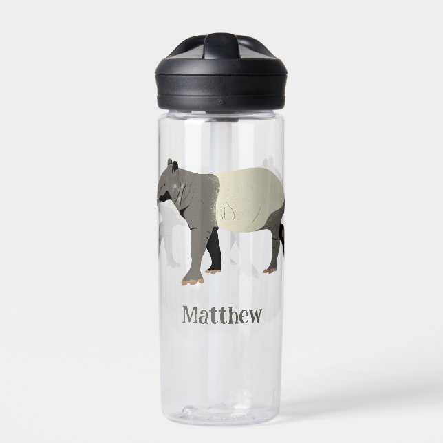 Malayan Tapir Animal Illustration Personalized Trinkflasche (Vorderseite)