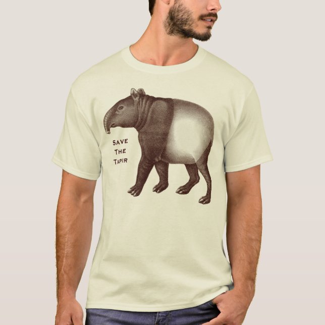 Malayan Tapir - Rett den Tapir, I Liebe Tapirs T-Shirt (Vorderseite)