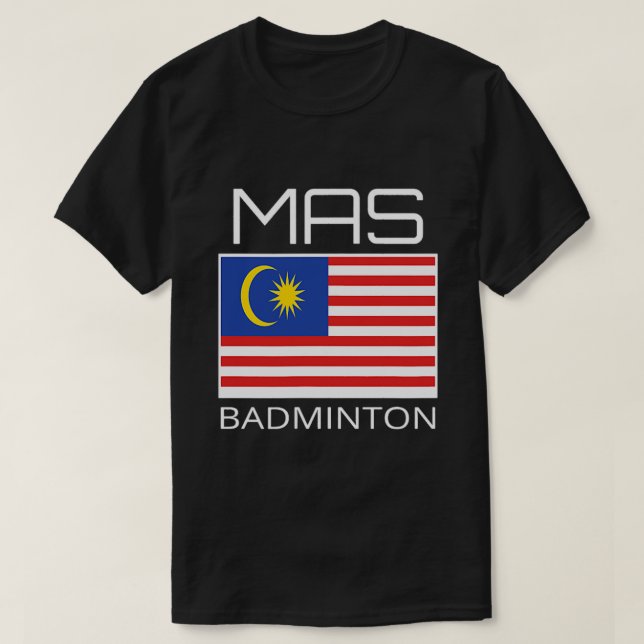 Malaysia Badminton Team Malaysian Athlete MAS Flag T-Shirt (Design vorne)