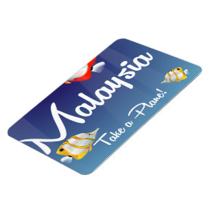 Malaysia Cartoon-Reiseplakat Magnet