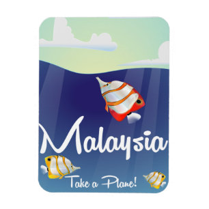 Malaysia Cartoon-Reiseplakat Magnet