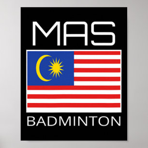 Malaysia Dminton Team Malaysian Athlete Mas Flag Poster