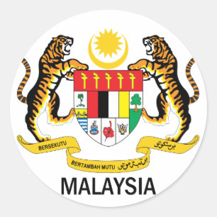 MALAYSIA - Emblem/Fahne/Symbol/Wappen Runder Aufkleber