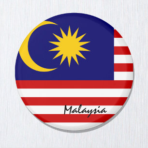 Malaysia Fahne & Asien - Reise-/Sportfans Magnet