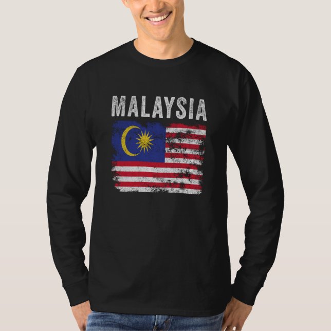 Malaysia Flag Distressed Men Women Kids Malaysian  T-Shirt (Vorderseite)