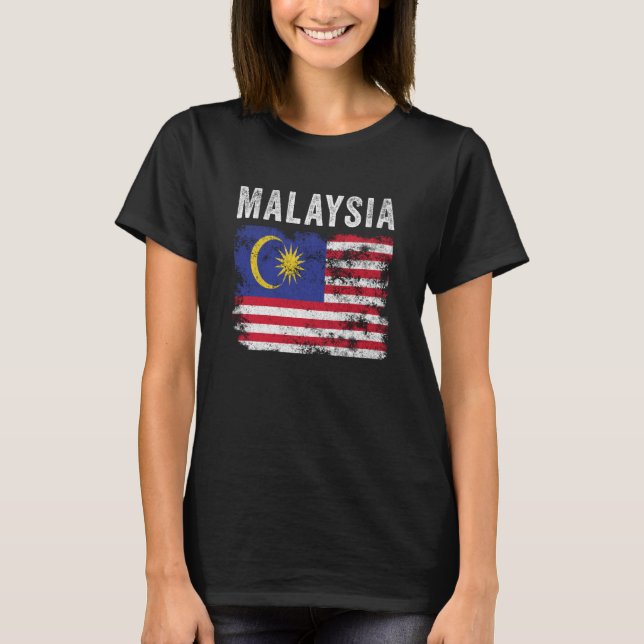 Malaysia Flag Distressed Men Women Kids Malaysian  T-Shirt (Vorderseite)