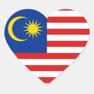 Malaysia Flag Heftsticker Herz-Aufkleber