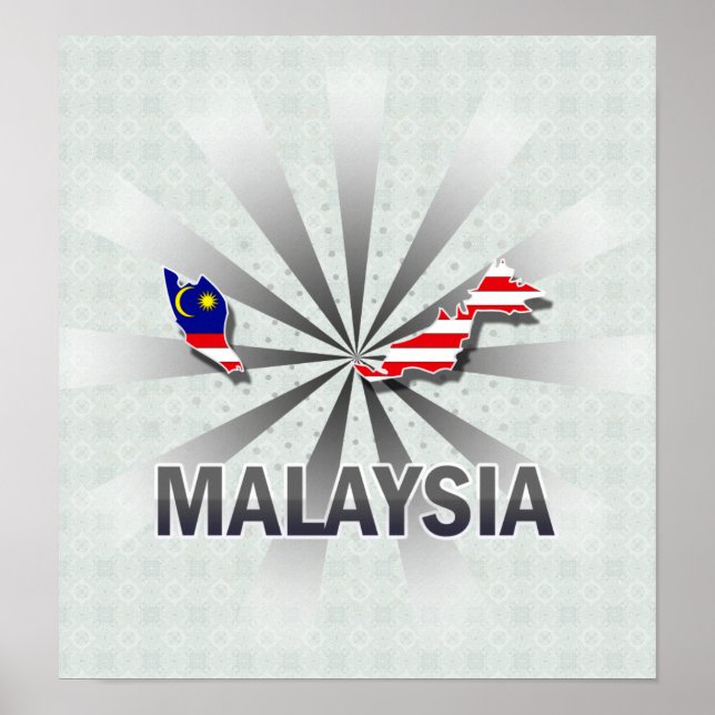 Malaysia Flag Map 2.0 Poster (Vorne)