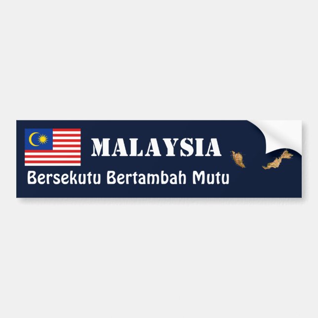 Malaysia Flag + Map Autoaufkleber (Vorne)