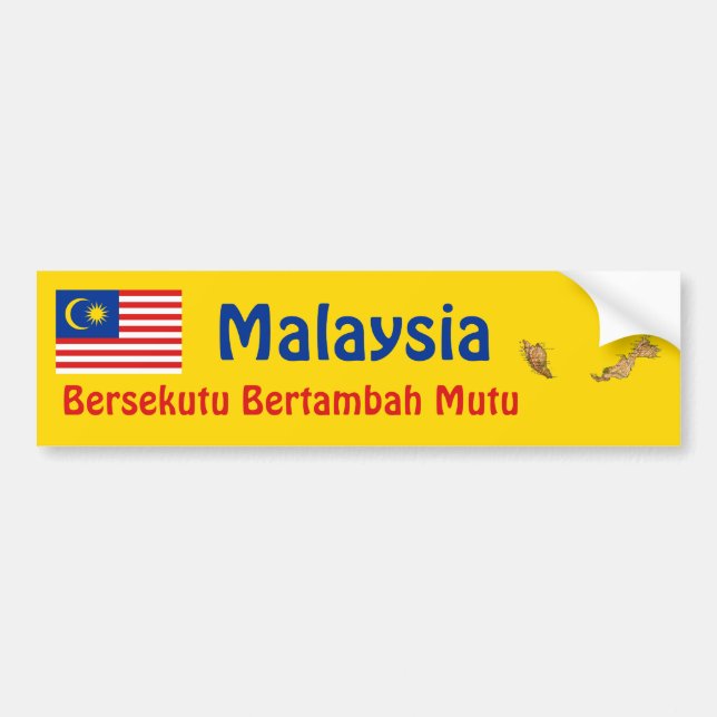 Malaysia Flag + Map Autoaufkleber (Vorne)