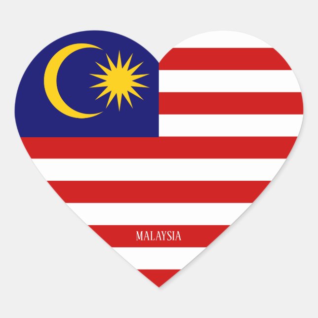 Malaysia Flag Patriotic Heart Sticker (Vorderseite)