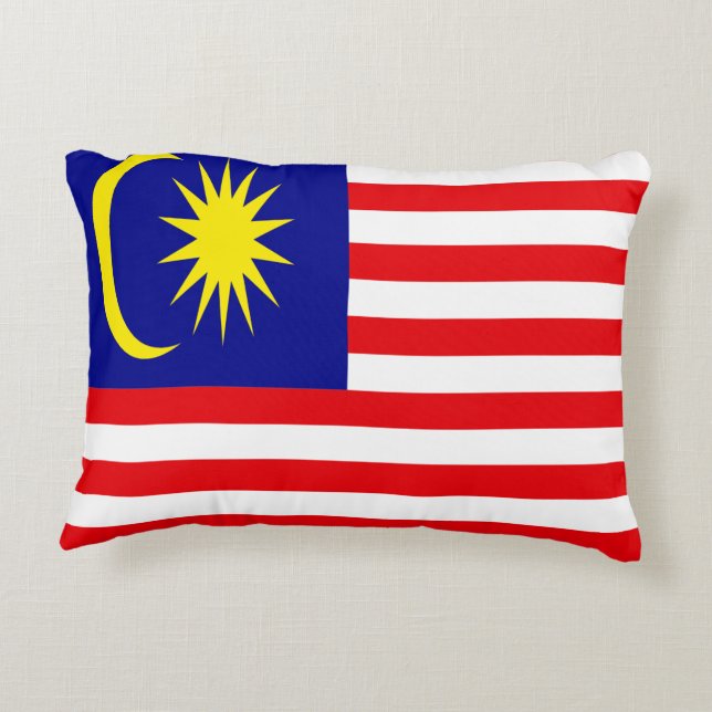Malaysia-Flagge Dekokissen (Rückseite)