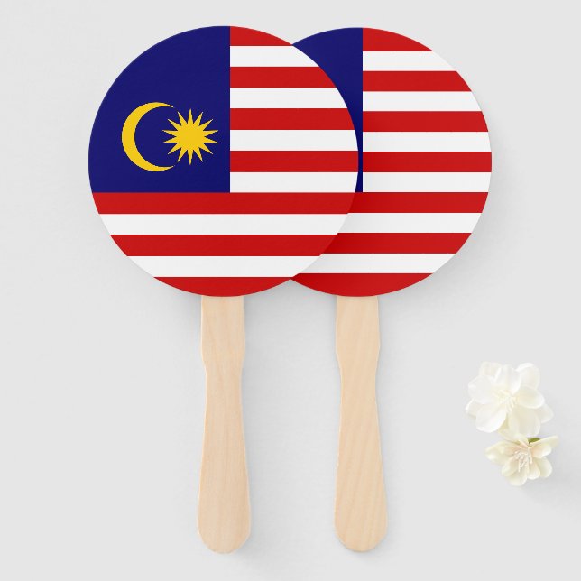 Malaysia-Flagge Fächer (Vorne und Hinten)
