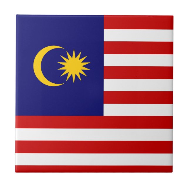 Malaysia-Flagge Fliese (Vorderseite)
