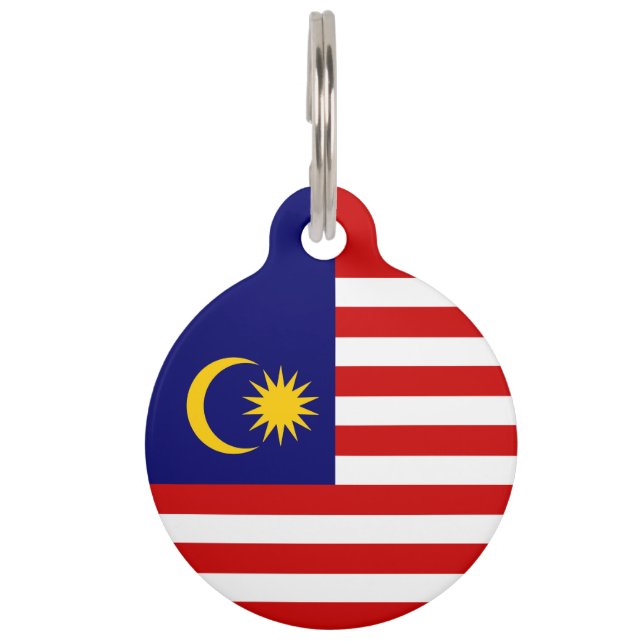 Malaysia-Flagge Haustiermarke (Vorderseite)