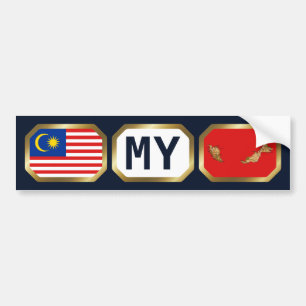 Malaysia-Flagge-Karte-Code-Aufkleber Autoaufkleber