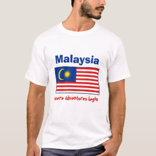Malaysia-Flagge + Karte + Text-T-Shirt T-Shirt