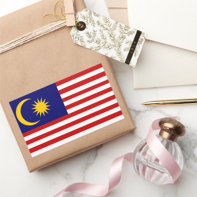 Mini Aufkleber Set – Malaysische Flagge, 33x20 Mm, 12 Stück, Selbstklebend