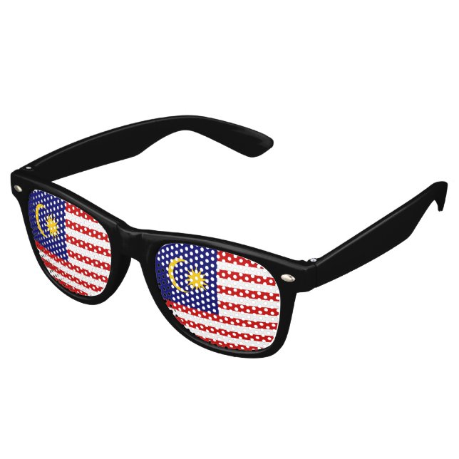 Malaysia-Flagge Partybrille (Schrägansicht)