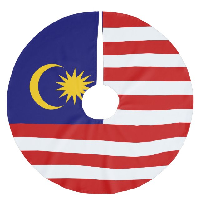 Malaysia-Flagge Polyester Weihnachtsbaumdecke (Vorderseite)