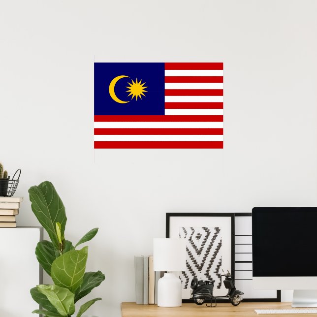 Malaysia-Flagge Poster (Heimbüro)
