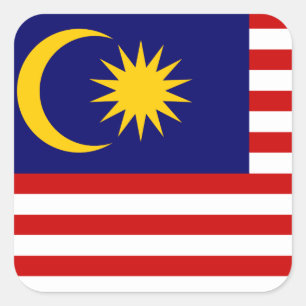 Malaysia-Flagge Quadratischer Aufkleber