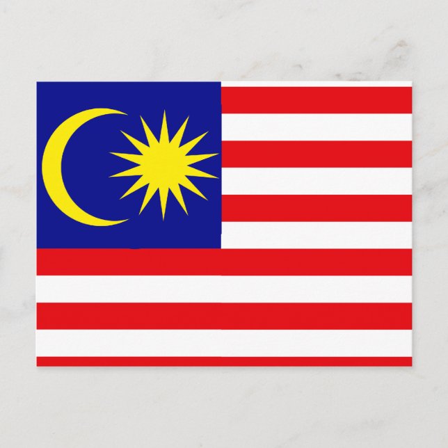 Malaysia Hochwertige Flagge Postkarte (Vorderseite)